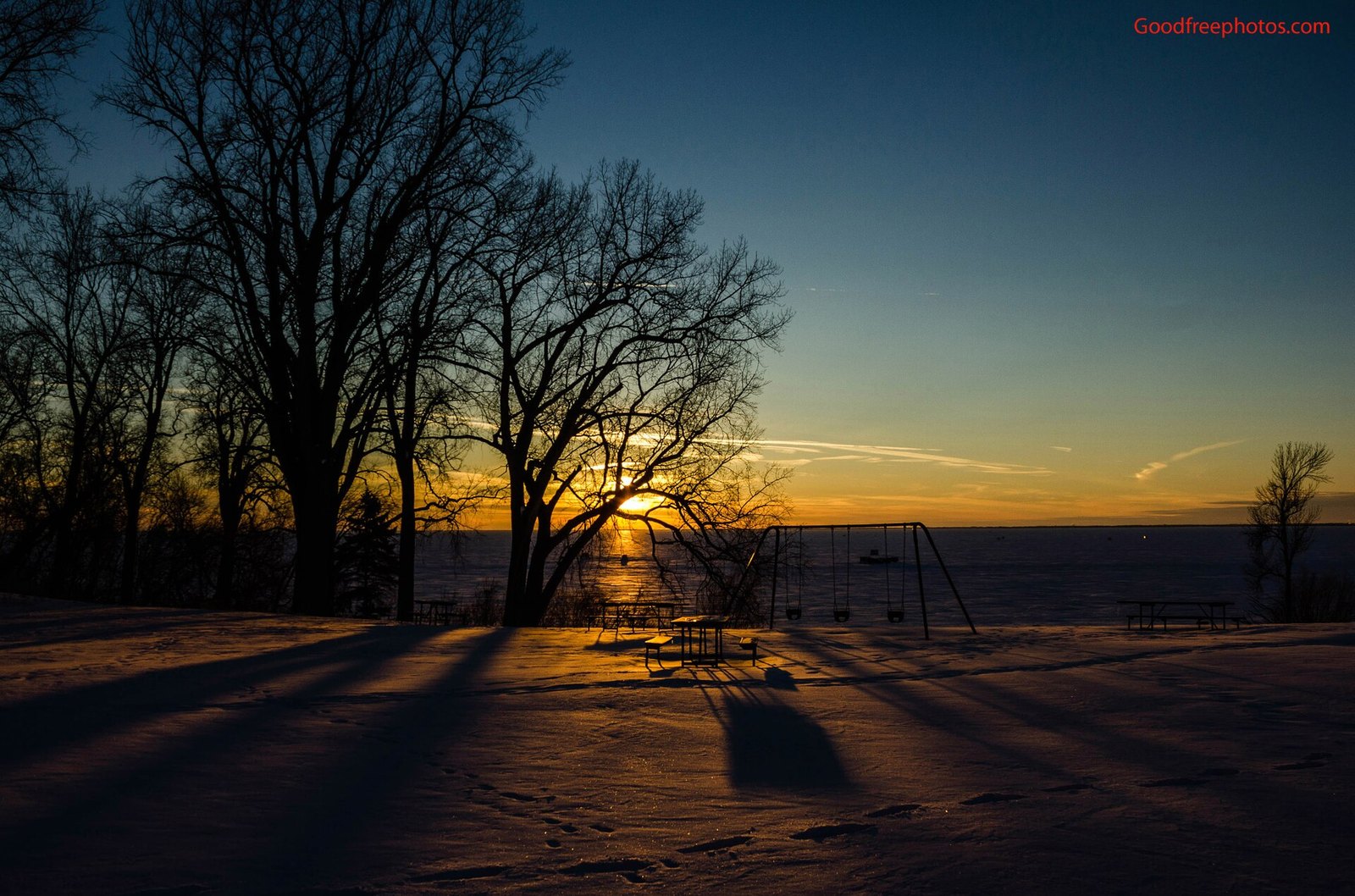 Sunset over Lake Winnebago from High Cliff State Park in Sherwood, Wisconsin